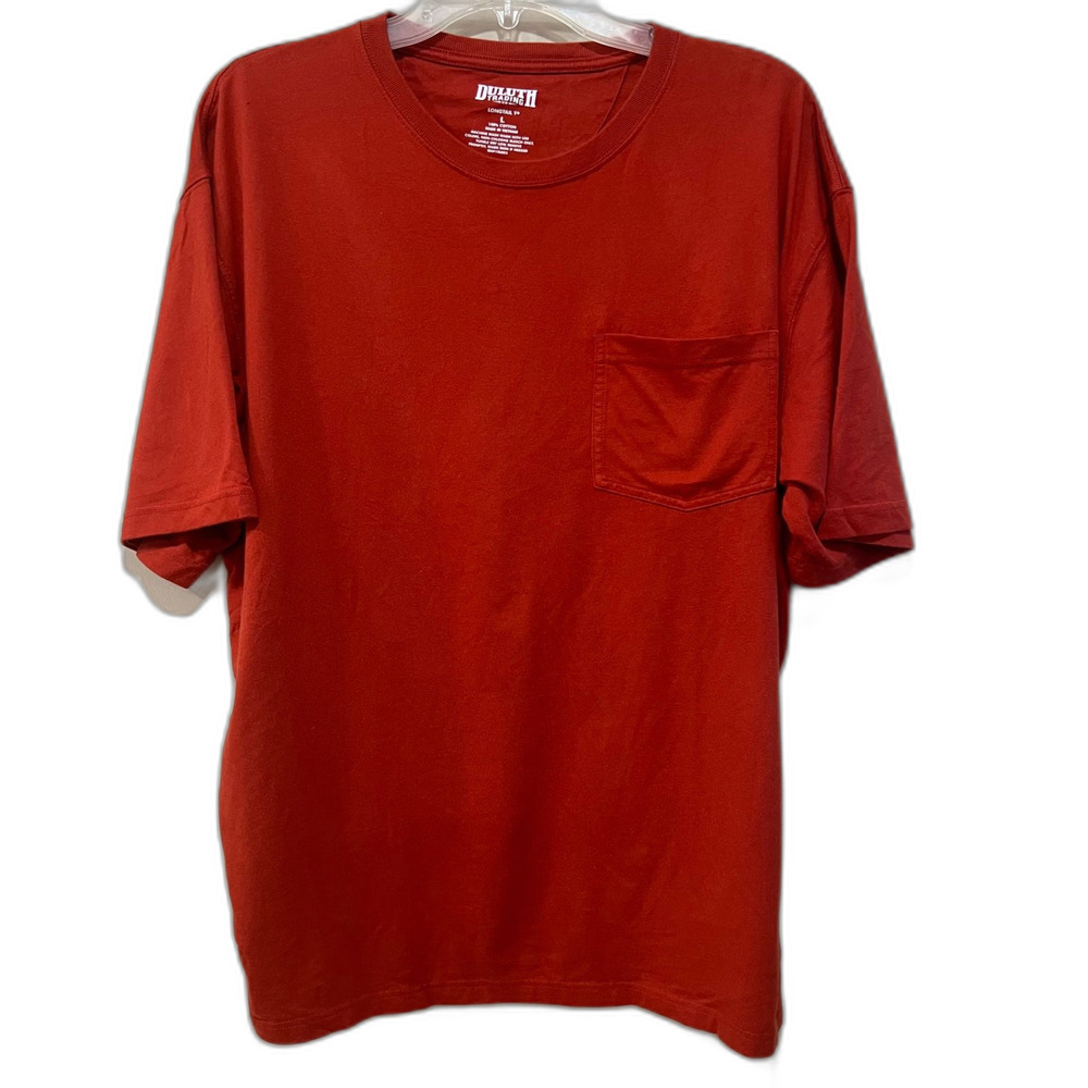 BNWOT Mens Duluth Trading Co Spillfighter Longtail Orange Short Sleeve T-Shirt